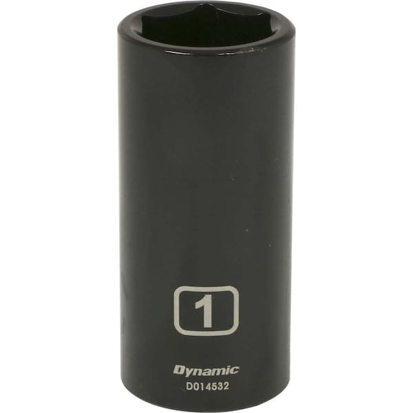 1/2" Drive Deep Socket, Black Phosphate, Tools 1/2" Drive 6 Point SAE, 1" Deep Length